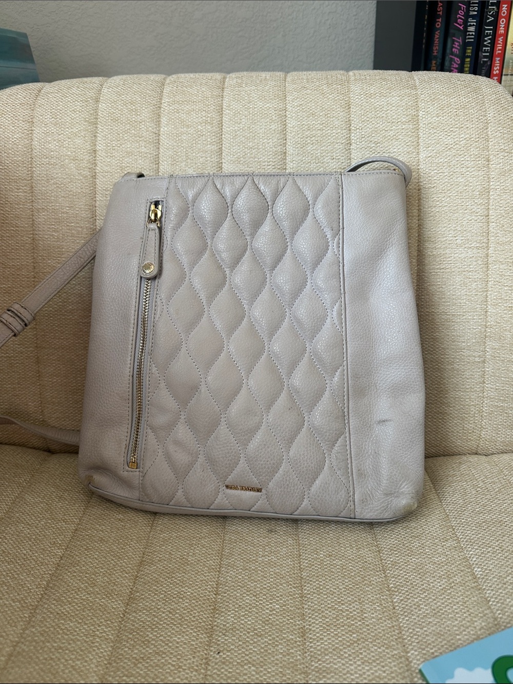 Vera Bradley Quilted Leather Crossbody Bag in Light Purple